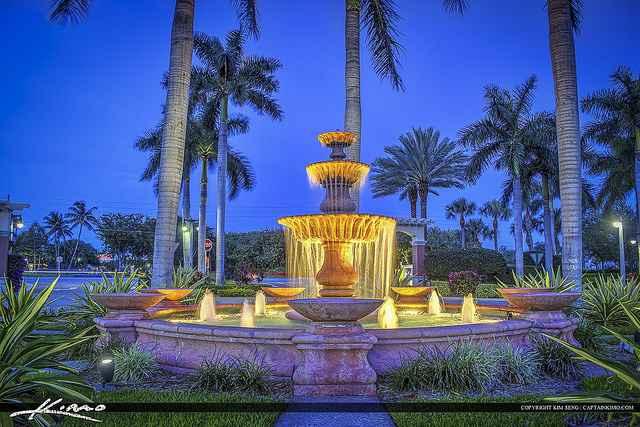 Riverwalk Jupiter Florida at Water Fountain